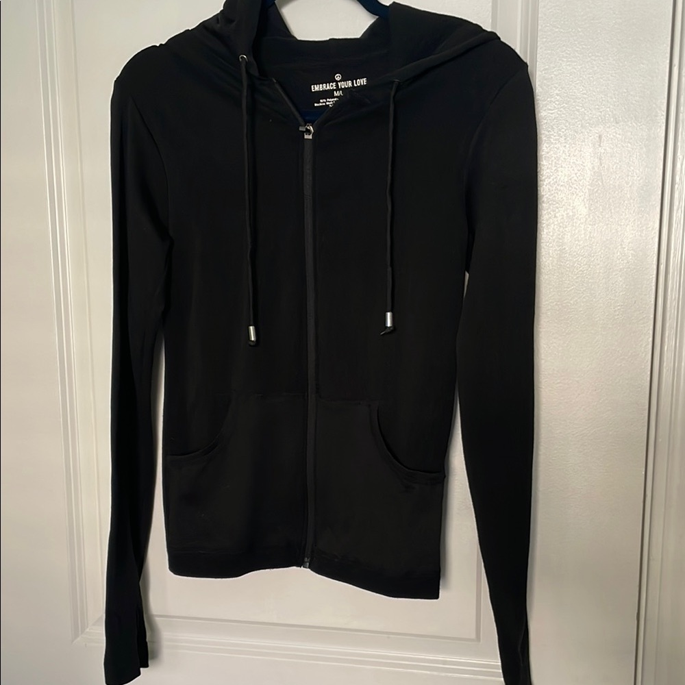 Black Zip-Up Hoodie